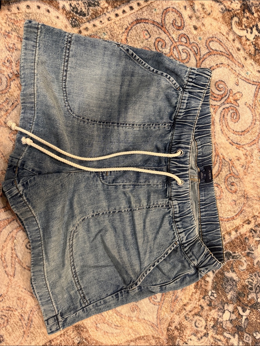 J. Crew Light Wash Denim Drawstring Shorts
